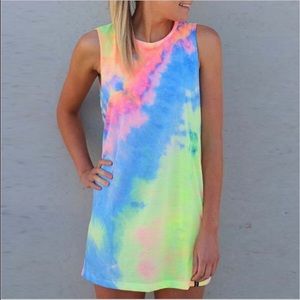 Tie dye tank dress
