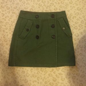 j. Crew green button skirt