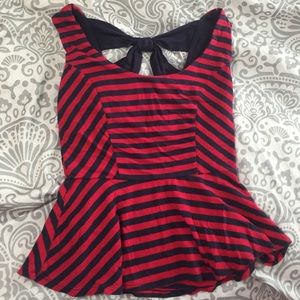 Striped peplum tank