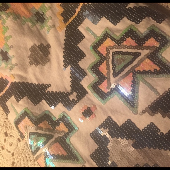 Express Sequin Skirt Aztec Size Small - Picture 3 of 3