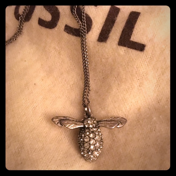 Fossil "Glitz Bee" necklace