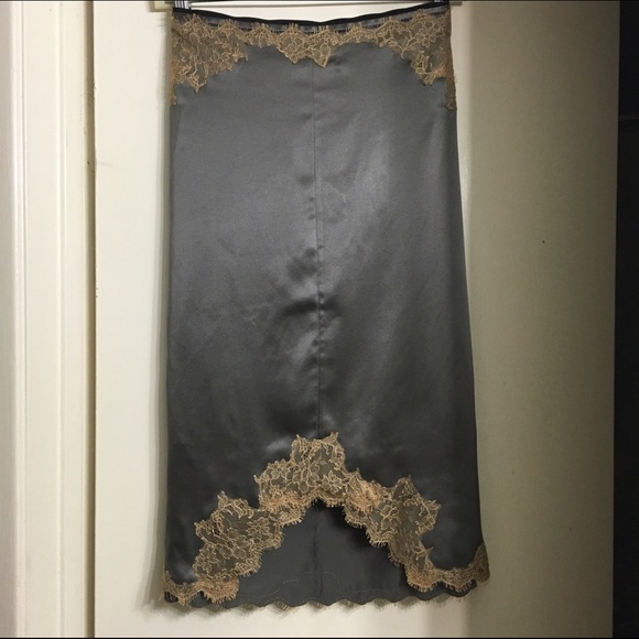 Satin and lace skirt