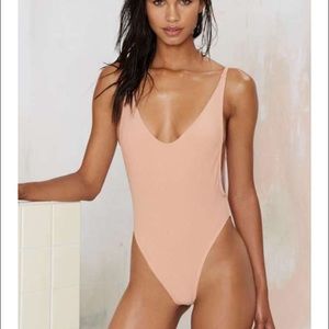 Nasty Gal one piece in nude/peach