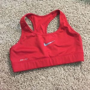 Red Nike sports bra