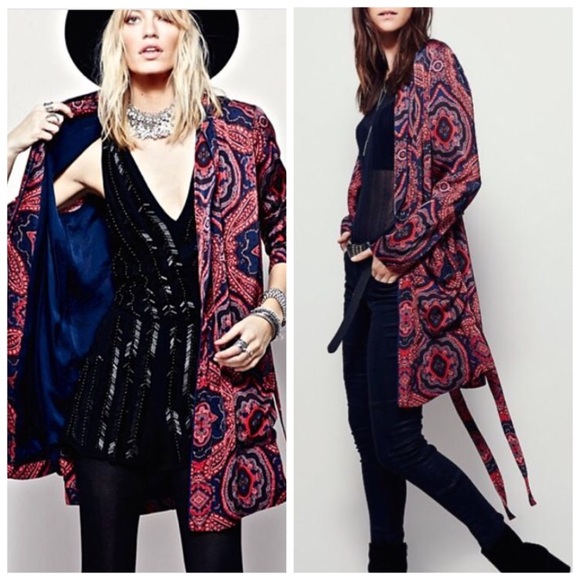 Free People Other - NWOT Free People paisley Printed Duster Coat Robe