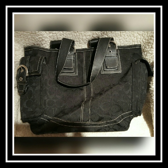 Coach Womens Large Black Bag~Black~🎁🎄Christmas Present🎄🎁 - Picture 2 of 4