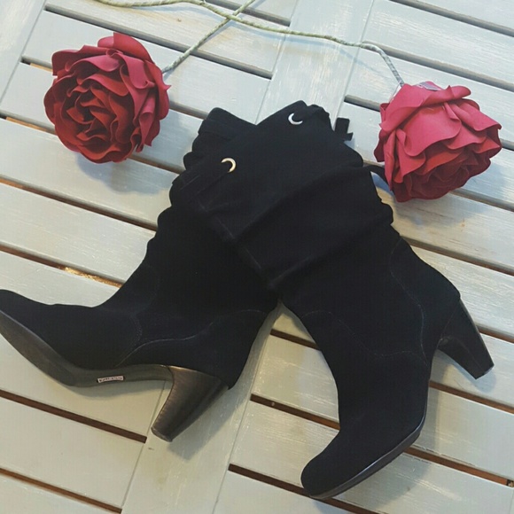 Greta Black Suede Boots