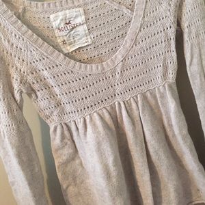 Hollister Oatmeal Babydoll Sweater