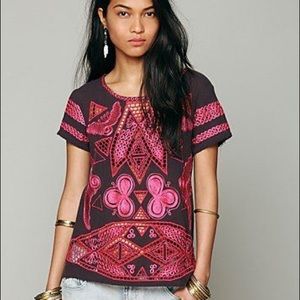 Free People Cariocas Cutwork Tee XS