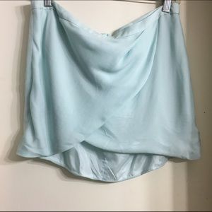 Mint silk skirt