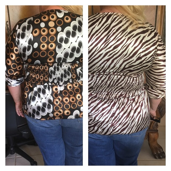 BUNDLE of 2 Lightweight Blouses, Sz 1x - Picture 2 of 3