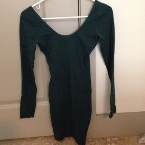 Forest green body con dress