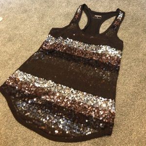 Express sequin tank top