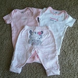 $5 SALE Carters 2 onesies and pant set NWOT