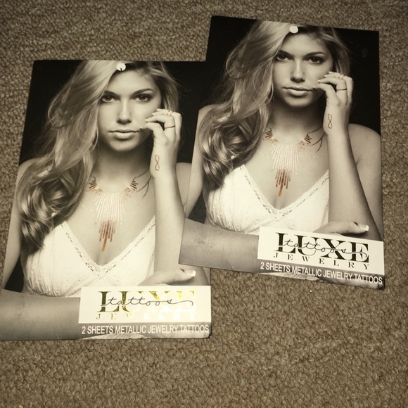 Two sets of two sheet metallic jewelry tattoos - Picture 1 of 3