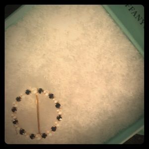 Sapphire and Pearl Circle pin