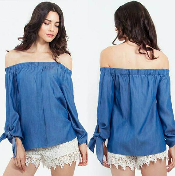 Denim Ties Top