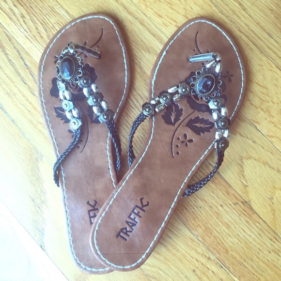 Beaded thong sandals