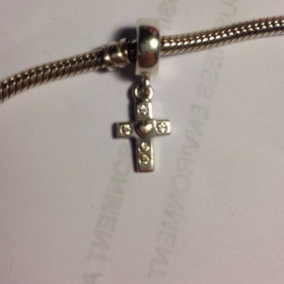 Authentic Pandora Bundle: heart, cross and clips