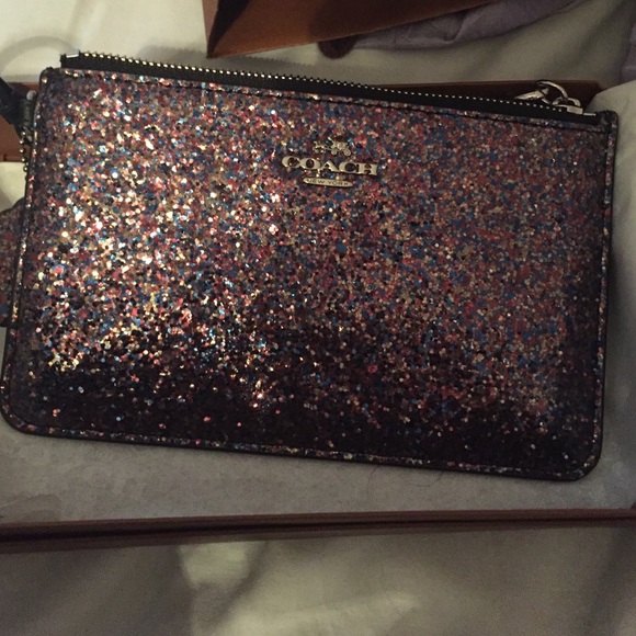 Small Coach Glitter/Bronze Wristlet