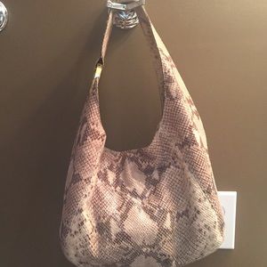 Michael Kors snake skin hobo handbag