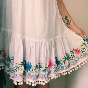 Boho White Sleeveless Dress