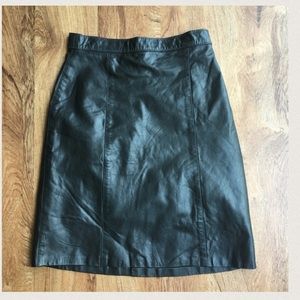 Leather pencil skirt