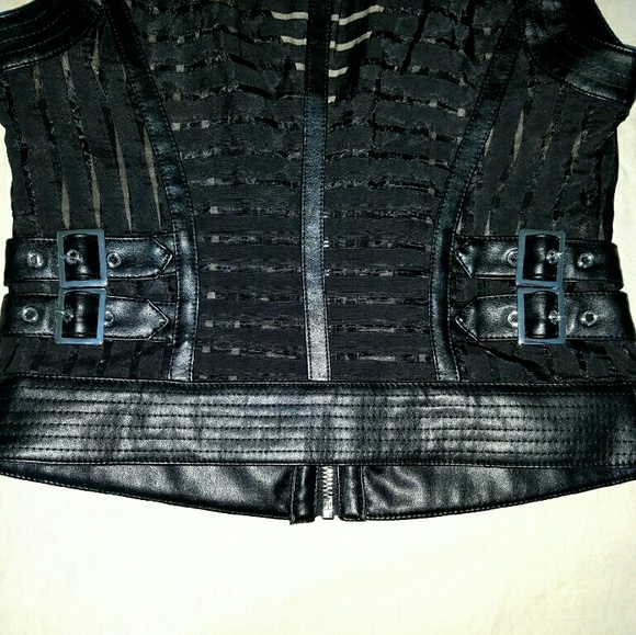 🎉HP🎉 BEBE Vest with Sheer Panels & Faux Leather - Picture 3 of 3