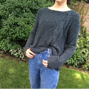 Anthropologie loose-knit braid accent sweater!
