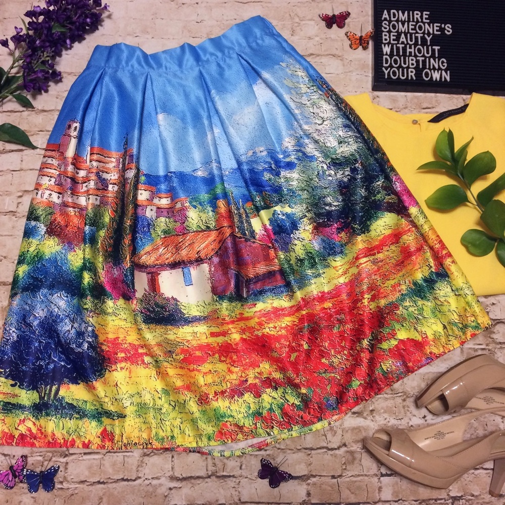 Scenic Landscape Midi Skirt HP - Picture 2 of 8