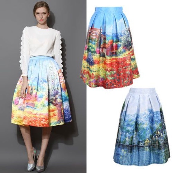 Scenic Landscape Midi Skirt HP - Picture 4 of 8