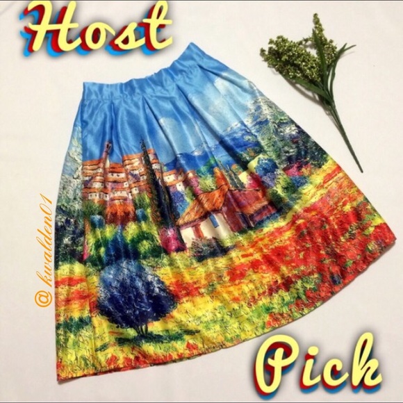 Scenic Landscape Midi Skirt HP - Picture 3 of 8