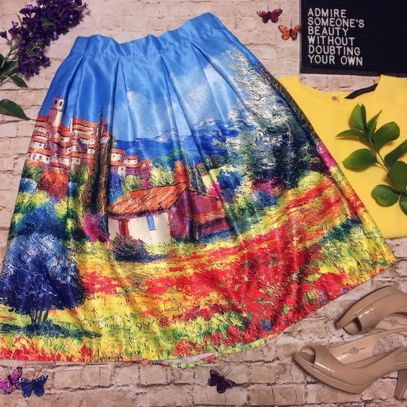 Scenic Landscape Midi Skirt HP - Picture 2 of 8