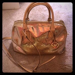 Michael Kors Large Signature Mirror Metallic