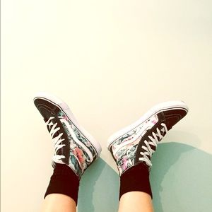 High-top floral Vans
