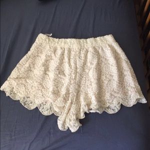 Free People Scalloped Lace Shorts