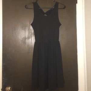 Black Stripe Dress w/ Bow Back Detailing