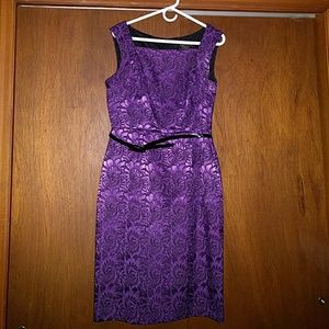 Purple jacquard dress Dressbarn size 12