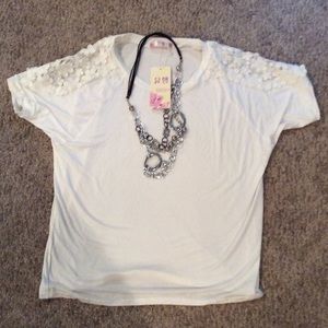 White blouse with lace