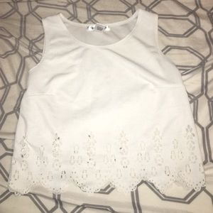 White Top with Lace Detailing