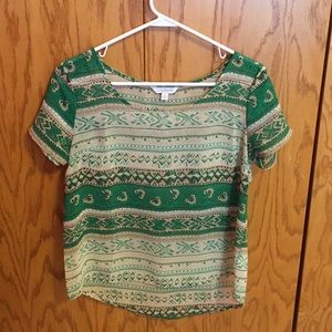 Charming Charlie tribal print, high-low shirt