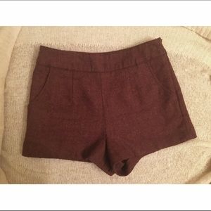 High-waist Wool Shorts