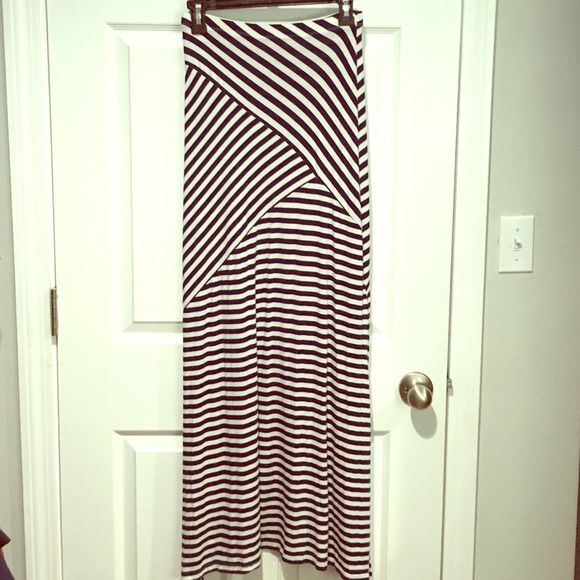 Blue & White Maxi Skirt