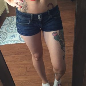 AEO denim short shorts