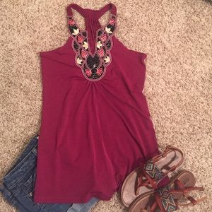 NWOT Maroon long tank