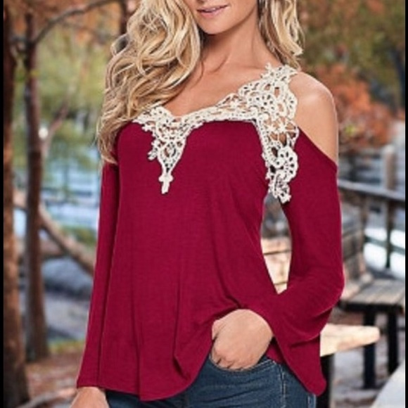Tops - Crochet trim top