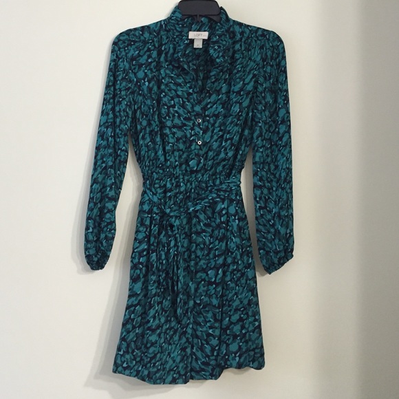 Loft Button Down Tie Dress