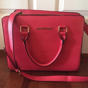 MICHAEL KORS pink medium leather tote