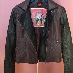Faux Leather Biker Jacket*