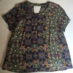 Forever 21 multicolor short sleeve blouse